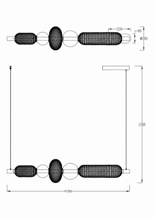Nowoczesna lampa wisząca nad stół SAAR LED Zuma Line MD2596-5B-3BGT