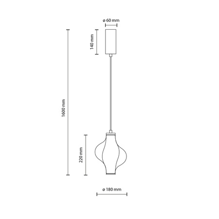 Lampa wisząca z ceikawym bursztynowym kloszem ELVA BRASS LED 3000K 8W Tk Lighting 18212