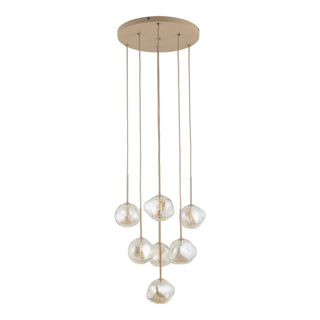 Lampa wisząca w kolorze sabia z koniakowymi kloszami do salonu LAVA SABIA 7xG9 Tk Lighting 11329