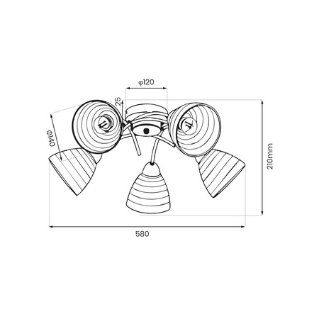 Pięcioramienna lampa sufitowa chrom CLARA 5xE27 Milagro ML2759