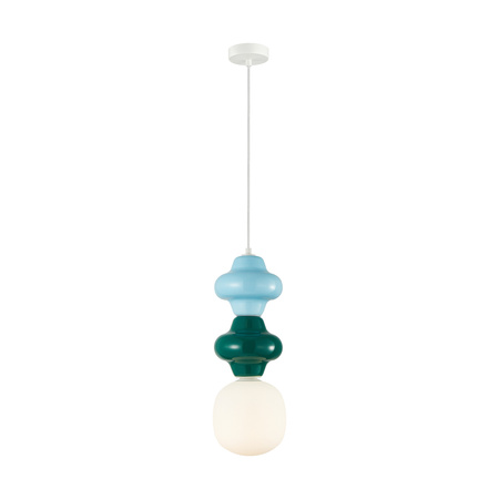Lampa wisząca z zielonej i niebieskiej ceramiki 1xE14 Latera Italux PND-94331A-1S-MLTI