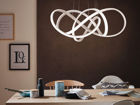 Duża lampa wisząca ARTE srebrna LED 90cm średnicy Aviano Lighting 7097-0163