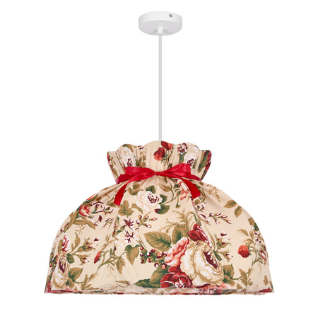 ROZANO lampa wisząca biały 1x40W E27 abażur kwiatowy Candellux 31-39392