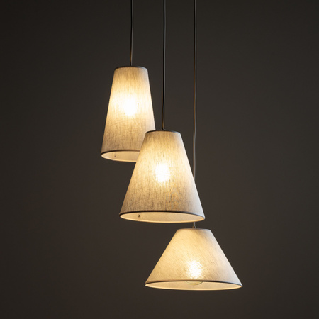 Lampa wisząca trzy abażury z lnu CONEA SABIA 3xE27 Tk Lighting 11203