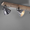 Potrójna lampa sufitowa drewniana ze stalowymi kloszami SAMIA 3xE27 Just Light 11983-77