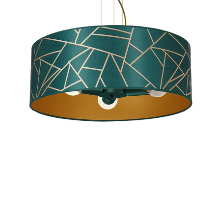 Lampa wisząca ZIGGY WHITE Gold/Bottle green 3xE27 MLP7580