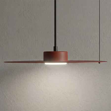 Lampa wisząca metalowy cienki talerz w kolorze burgund z możliwością zawieszenia pod skosem PIATTO 1xGX53 fi 35cm Milagro MLP2911