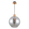 Lampa wisząca dymiona kula 30cm plus elementy drewna 1xE27 Potan Italux PND-67497-WO-SG