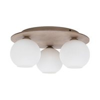 Potrójna okragła lampa sufitowa z trzema ryflowanymi kloszami VIRLO WHITE 3xE14 Tk Lighting 11078