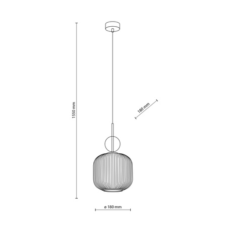 Lampa wisząca pojedyńcza karbowany szklany klosz z ozdobną szklaną kulą SOPHIA BIG COGNAC WHITE 1xE27 Tk Lighting 11373