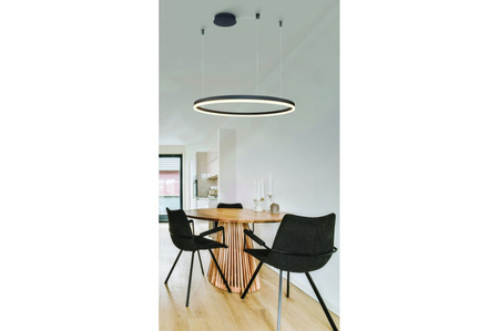 Duży czarny okręg ściemnialny 80cm HALO PENDANT 80 CCT DIMM BK + REMOTE CONTROL AZZARDO AZ6472