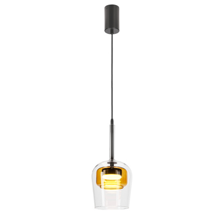 Lampa wisząca pojedyńcza z podwójnym kloszem bezbarwnym i żółtym GLAXI 1xGX53 Candellux Studio 31-50366