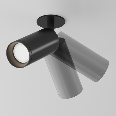 Ruchoma czarna tuba podtynkowa 1xGU10 Focus C018CL-01B Maytoni