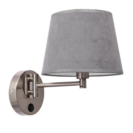 IBIS LAMPA KINKIET SATYNOWY 1X40W E14 ABAŻUR GRAFITOWY Candellux 21-27887