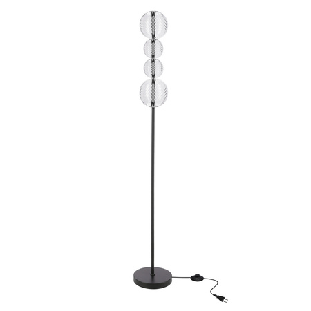 Lampa podłogowa czarna cztery szklane kule na pionowym profilu PLAYA 15W LED 3000K Candellux Studio 54-50557