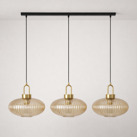 Lampa wisząca z ryflowanymi kloszami ufo AKARI Kaja Lighting K-5856