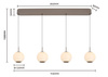 Lampa wisząca czwórka prosta LED Luberon kaszmirowa Aviano Lighting 7051-413