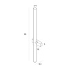 Kinkiet łazienkowy tuba 90cm LED 3000K na czarnej podstawie Maxlight W0421D Thora