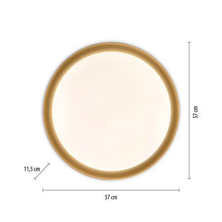 Okrągły czarny plafon sufitowy o średnicy 57cm LED sterowany pilotem OSKO Just Light 14216-18