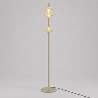Złota lampa podłogowa ryflowana tuba ze szklanymi kloszami Padre Gold 19W LED Milagro ML2803