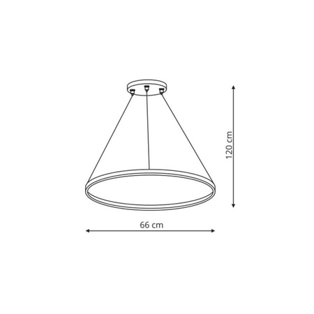 Lampa wisząca Ring 66 cm czarna LED CCT Light Prestige LP-909/1P M BK CCT