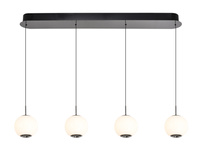 Lampa wisząca czwórka prosta LED Luberon czarny chrom Aviano Lighting 7051-405