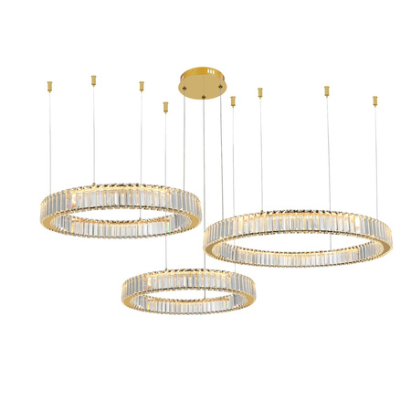Lampa wisząca SPARK PENDANT 40+60+80 DIMM GO AZZARDO AZ5794 - Trójring LED w złocie