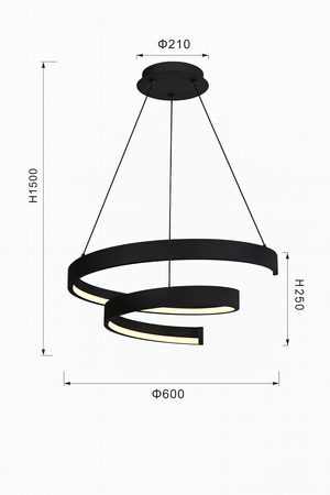 Lampa wisząca LED TOPPO czarna Aviano Lighting 6032-0110