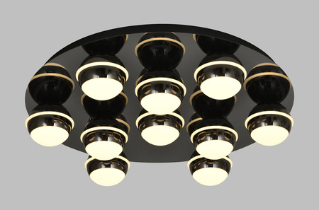 Plafon dziesiątka okrągły LED Biarritz czarny chrom Aviano Lighting 9047-1005