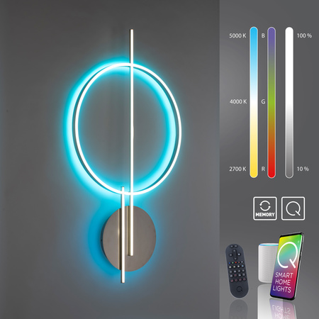 Kinkiet, lampa sufitowa Q-ARKOA sterownie pilotem i aplikacją RGB LED Paul Neuhaus 6154-55