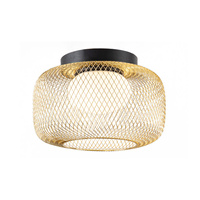 Lampa sufitowa okrągła 32cm siatkowa złota metalowa obudowa wraz z białym kloszem SOPRA 32 1xGX53 Candellux Studio 31-50977