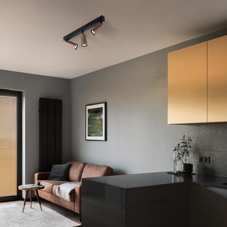 Potrójna listwa sufitowa z ryflowanymi brązowymi tubami TUNE BROWN 3XGU10 Tk Lighting 16148