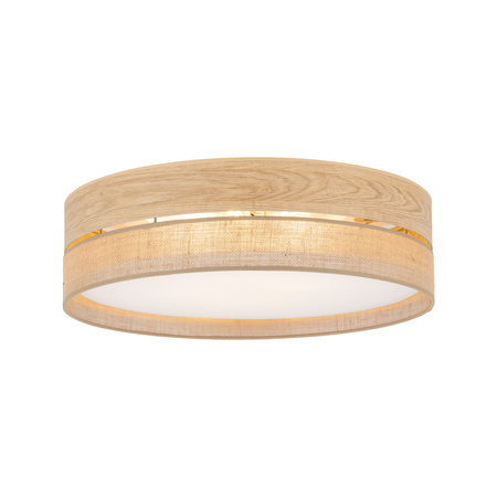 Okrągła lampa sufitowa 60cm DORMA WOOD JUTA 4xE27 Tk Lighting 11791