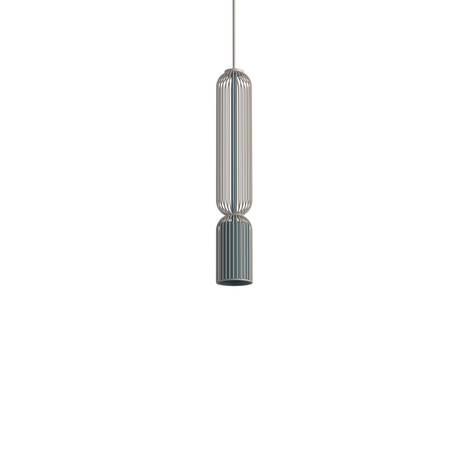 Lampa wisząca druciana tuba - metalowy, ażurowy klosz beż + grafit 1xGU10 SINGLES B Nowodvorski 12200