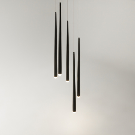 Lampa wisząća 5 czarnych sopli na kole LED Cascade MOD132PL-L30BK Maytoni