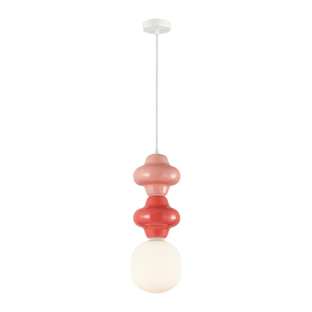Lampa wisząca różowa i czerwona ceramika 1xE14 Latera Italux PND-94331C-1S-MLTI