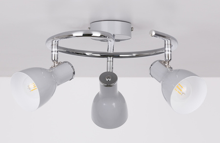JULIE LAMPA SUFITOWA SPIRALA 3X40W E14 SZARY Candellux 98-66633