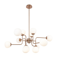 Złota lampa wisząca z 15 szklanymi kulami Erich MOD221PL-12G Maytoni