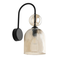 Kinkiet ze szklanym ryflowanym kloszem SOPHIA COGNAC 1XE14 Tk Lighting 11140