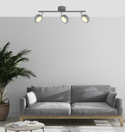 MILD LAMPA SUFITOWA LISTWA 3X6W LED SZARY 3000K Candellux 93-66541