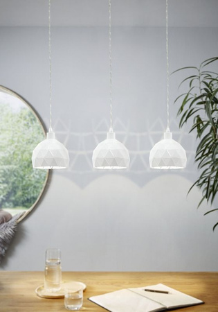 Lampa wisząca metalowa biała ROCCAFORTE Eglo 97857