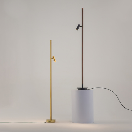 Czarna prosta lampa podłogowa LED 3000K z reflektorem Thin MOD395FL-L28B3K Maytoni
