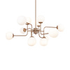 Złota lampa wisząca z 15 szklanymi kulami Erich MOD221PL-12G Maytoni