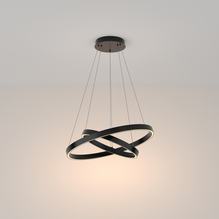 Lampa wisząca RIM LED podwójna 60cm czarna Maytoni MOD058PL-L55B3K