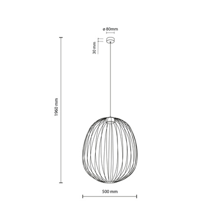 Lampa wisząca druciana w kolorze bezowym 50cm SPHERA L SABIA 1xGX53 Tk Lighting 11303