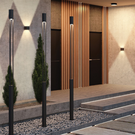 Czarna kostka elewacyjna 10cm LED 3000K Fulton O572WL-L6B Maytoni