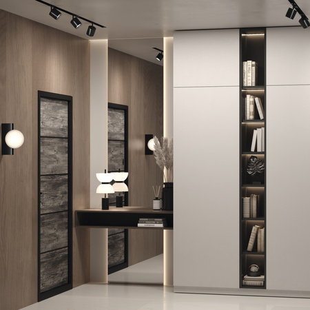 Czarna lampka stołowa z marmurową podstawą LED 3000K Kyoto MOD178TL-L11B3K Maytoni