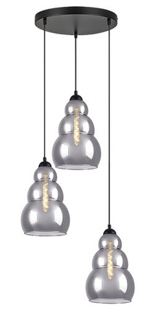 Potrójna lampa wisząca na kole z dymionymi niespotykanymi kloszami 3xE27 Salvatore Rabalux 72213