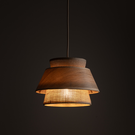 Lampa wisząca o średnicy 24cm z juty KALUM WOOD 1XE27 Tk Lighting 11783