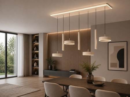 Lampa wisząca siódemka prosta Carnac kaszmirowa Aviano Lighting 7040-813